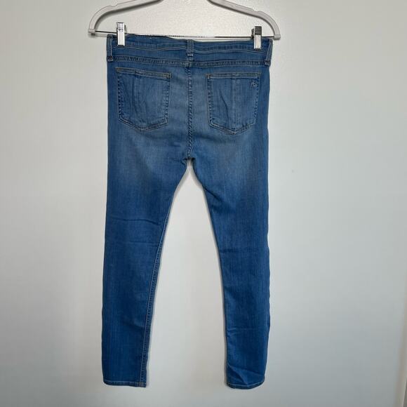 Rag & Bone Kill Bowie Skinny Jeans Mid Rise Denim Stretch Medium Wash Blue 28 - Picture 2 of 15